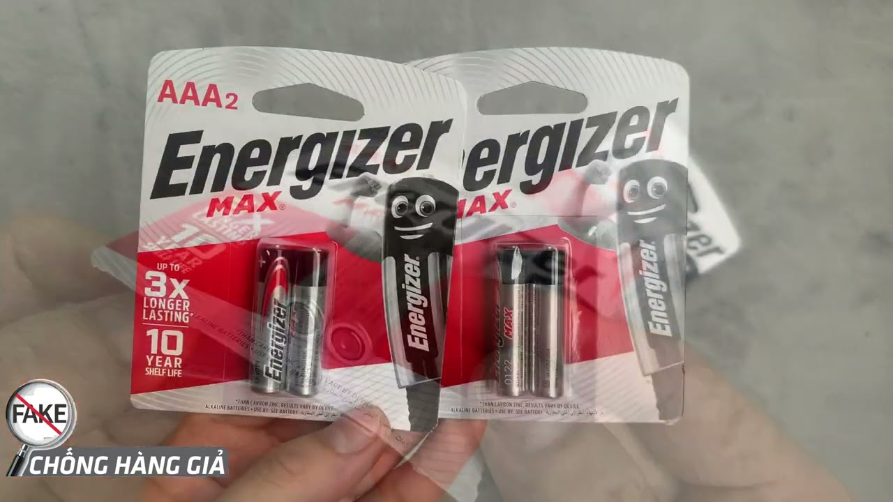 Hướng dẫn phân biệt thật giả pin tiểu pin đũa Energizer AA AAA - YouTube