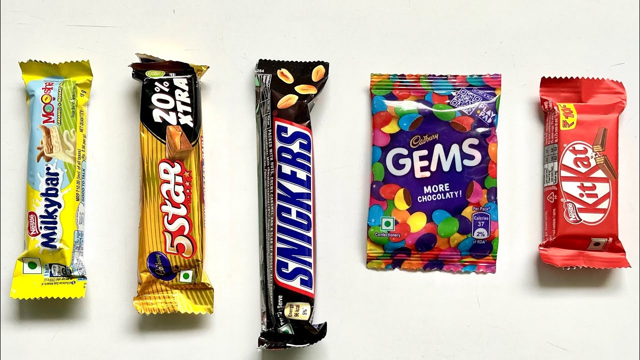 Milkybar vs 5 Star vs Snickers vs Gems vs Kitkat YouTube