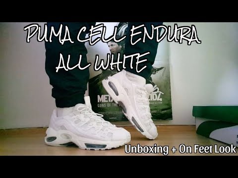 PUMA CELL ENDURA UNBOXING + ON FEET LOOK (ALL WHITE)