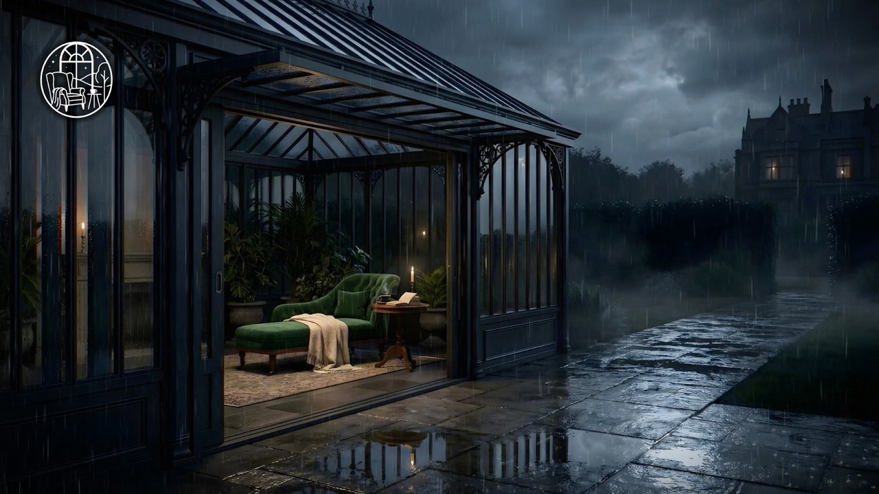 Rain Sounds for Sleeping | Conservatory Glass Roof | 3 Hours