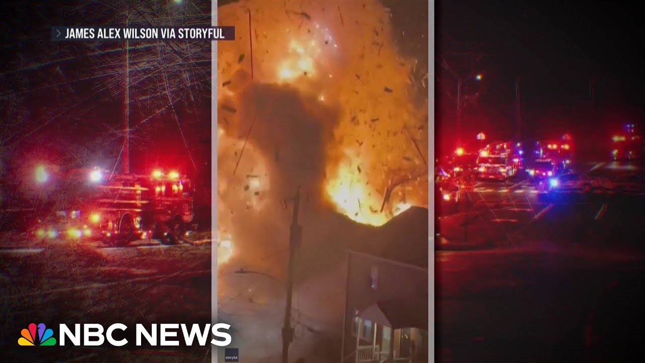 Massive home explosion in Arlington, Virginia during SWAT standoff