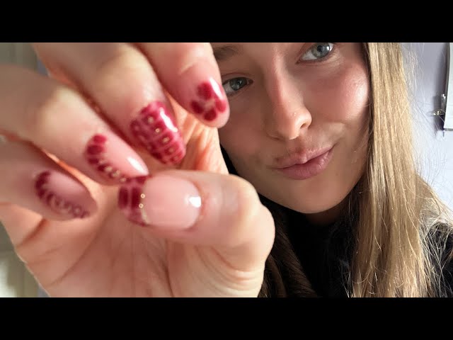ASMR | doing my Valentine’s nails (hand movements, clicky rambles etc) 💌💅