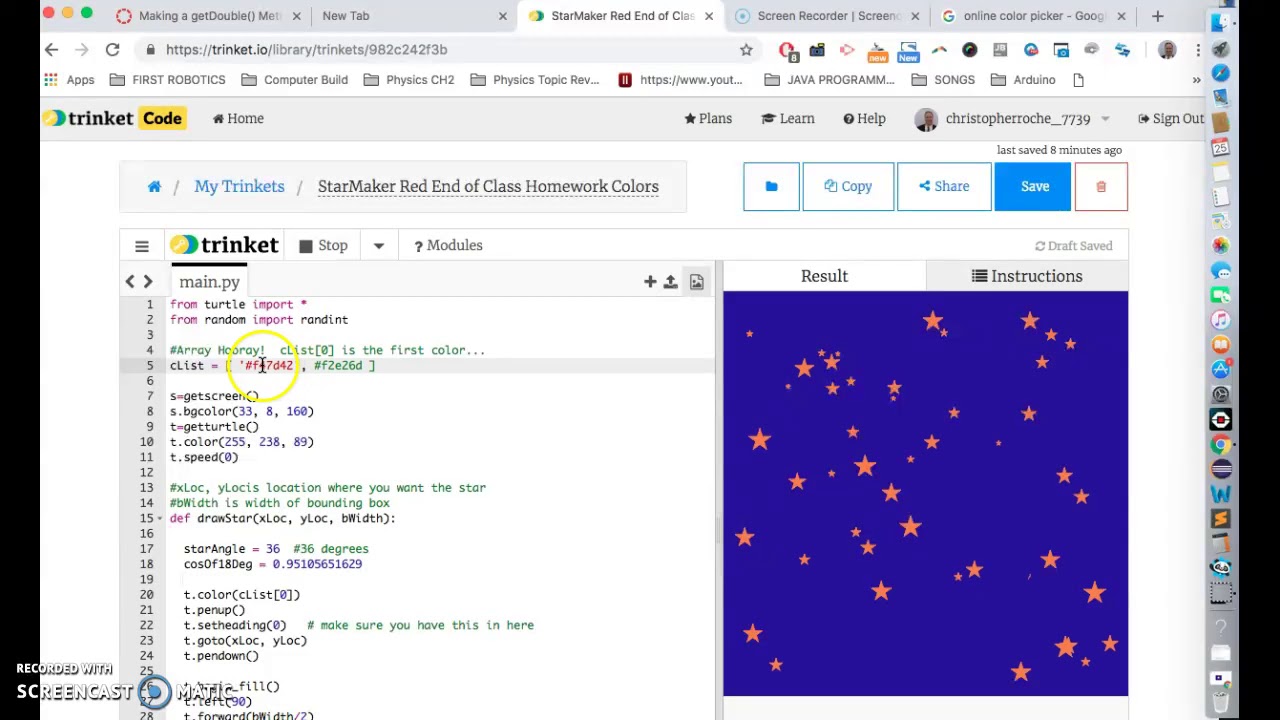 CS I Python Color Array - YouTube