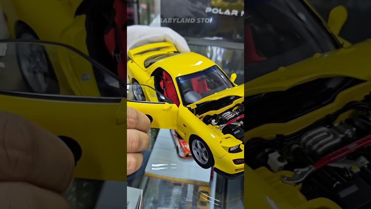 Polar Master Diecast Model Mazda RX-7 FD3S Yellow Scale 1:18
