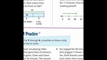Elapsed time on a number line and strip diagram