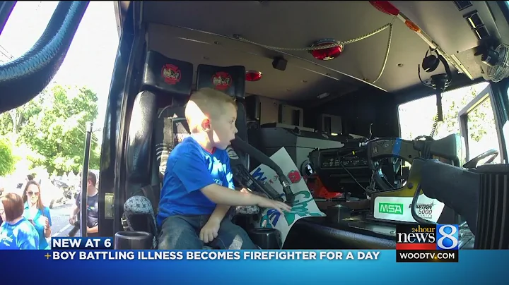 Boy battling illness becomes firefighter for a day