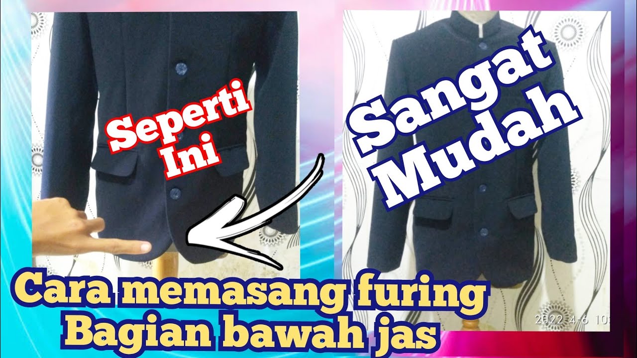 Cara melapis furing bagian lengkungan jas , jasko