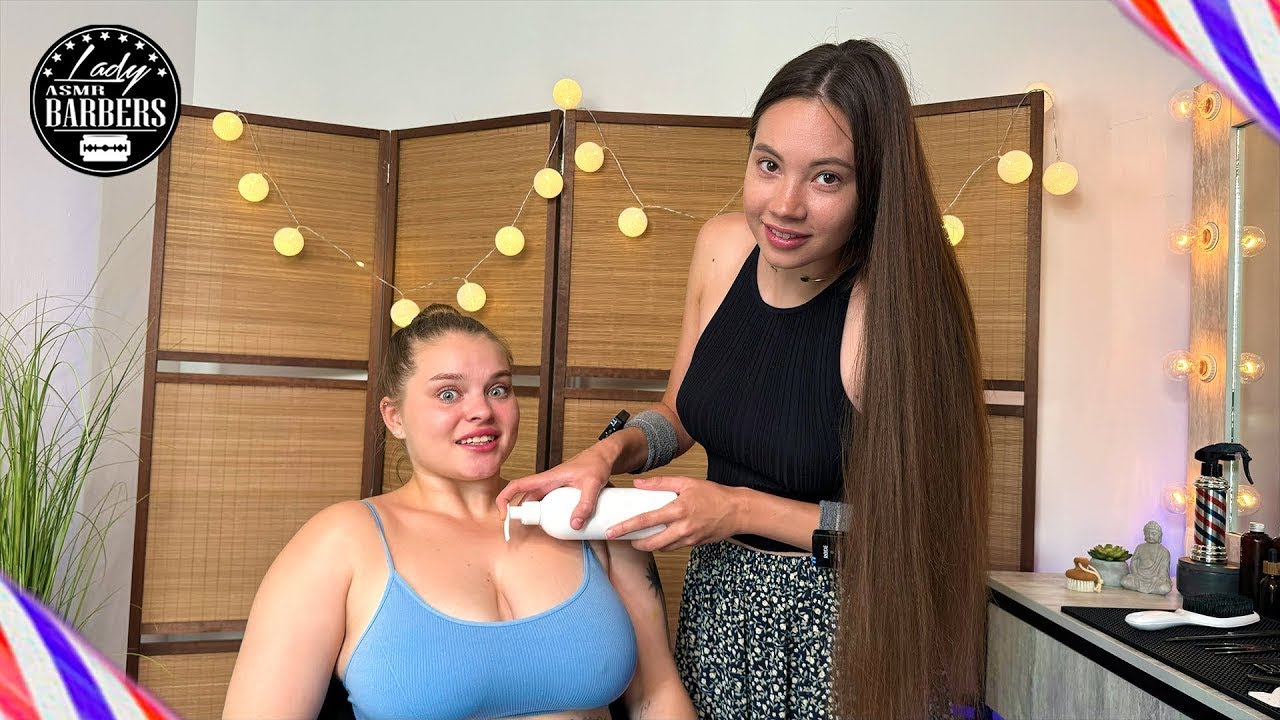 ASMR Neck and Shoulders Massage by Barber Lady Sandra