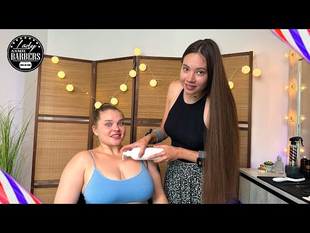 ASMR Neck and Shoulders Massage by Barber Lady Sandra