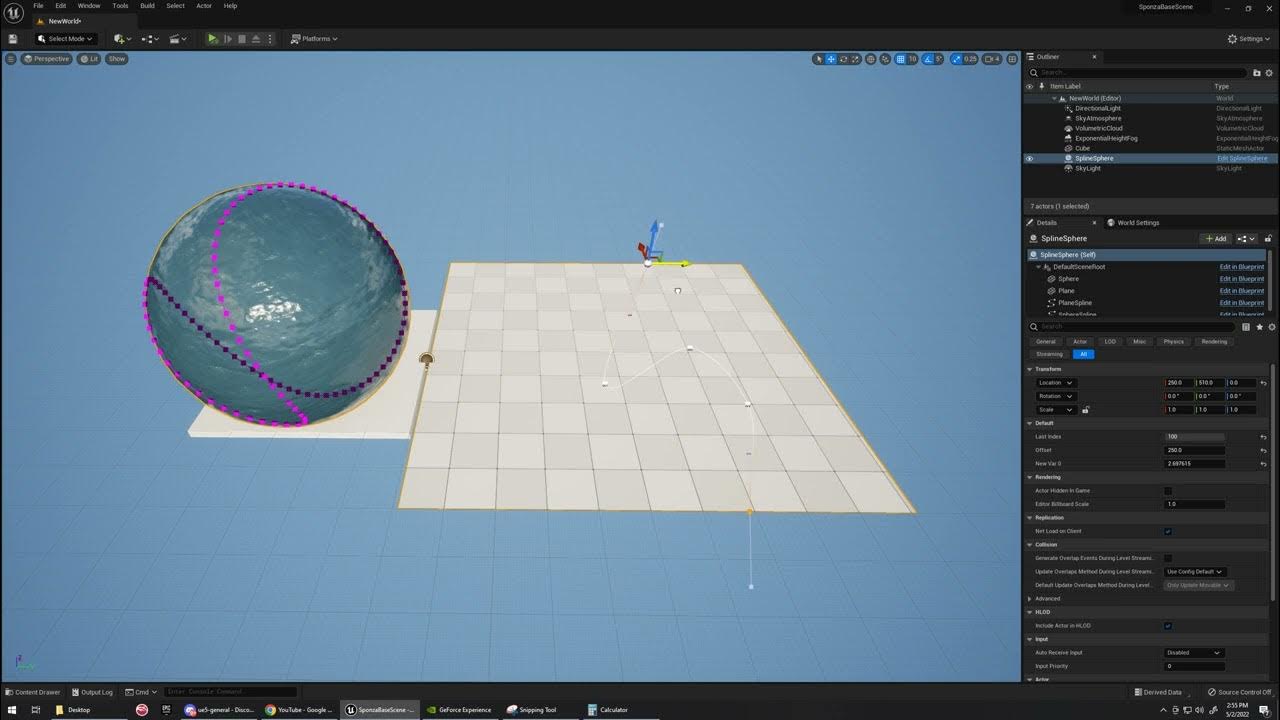 Spline points along grid transformed to sphere UE4 / UE5 YouTube