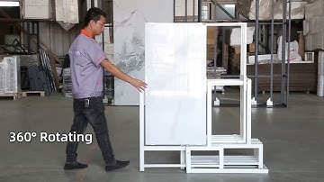 Marble slab polished slab rotary push-pull display stand showroom use