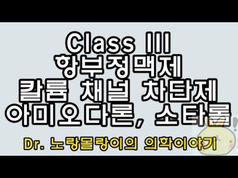 class III 항부정맥제(antiarrhythmic agent): sotalol, amiodarone(아미오다론), ibutilide 등