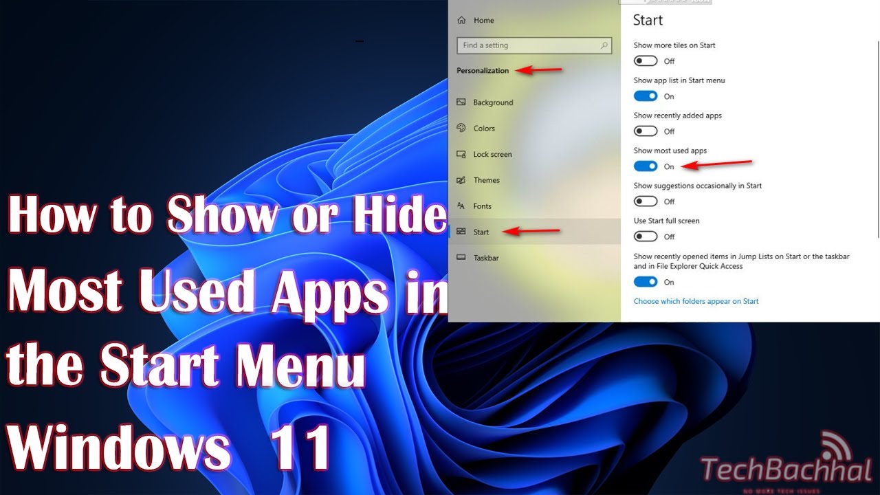 How to Show or Hide Most Used Apps in the Start Menu on Windows 11 ...