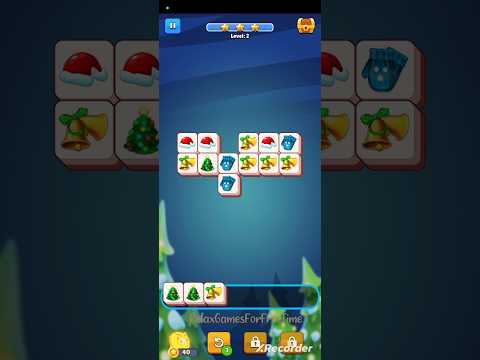 Christmas Games - 3 Tiles Match - Levels 1, 2 gameplay tile match logic puzzle brain game #games