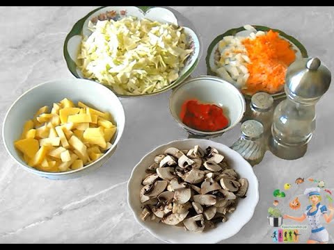 Постные щи с грибами и свежей капустой