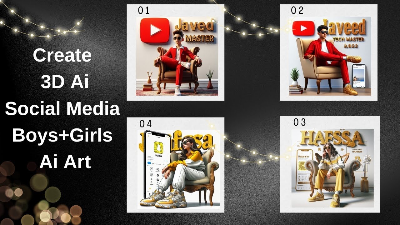 How To Create 3D Ai Social media boys+Girls Image | bing image creator ...