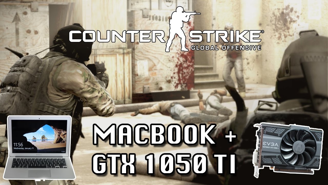 CS:GO on a MacBook + GTX 1050 Ti (Medium, 1080p, Thunderbolt 1) - YouTube