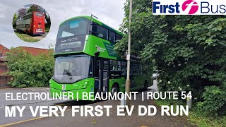 Firstbus Leicester streetdeck electroliner (BN24 ZWL  36624) running the route 54 to Beaumont leys