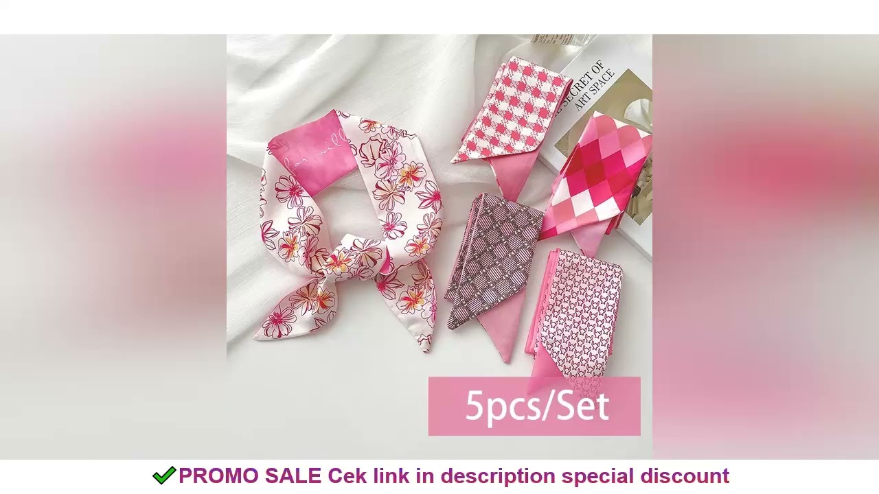 2-6pcs/set Series Silk Satin Scarf Women Cloth Hair Bands Headdress Accessories Lady Scarves Ribbon