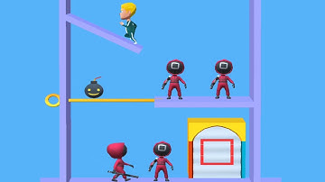 Squid Prison Pin New Gameplay Walkthrough | Pul The Pin Mobile Game