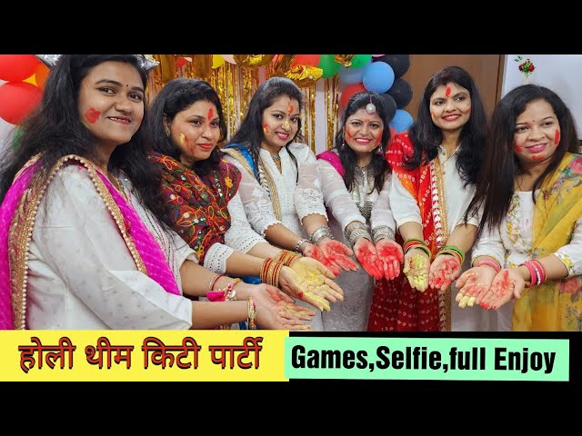 holi theme kitty party dress code Kitty theme #kittyparty Beautiful lstyle, colourful theme, dress, skirt and flower print top Wear all beautiful