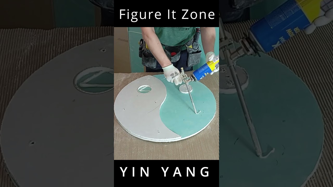 Forming a Yin Yang Circle from Drywall (Satisfying)