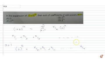 In the expansion of `(1+x)^n`, Then sum of the coefficients of odd power of x is