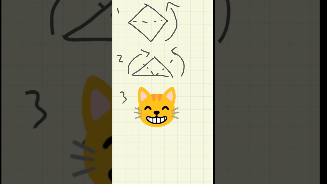 making origami diagrams on how to make origami cat face #origami #折り図 #折り紙 #satisfying