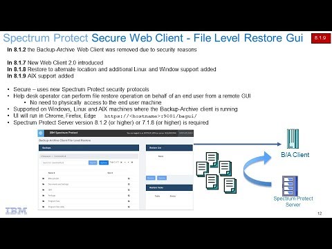 IBM Spectrum Protect v8.1.9 File Restore Web Gui - Demo