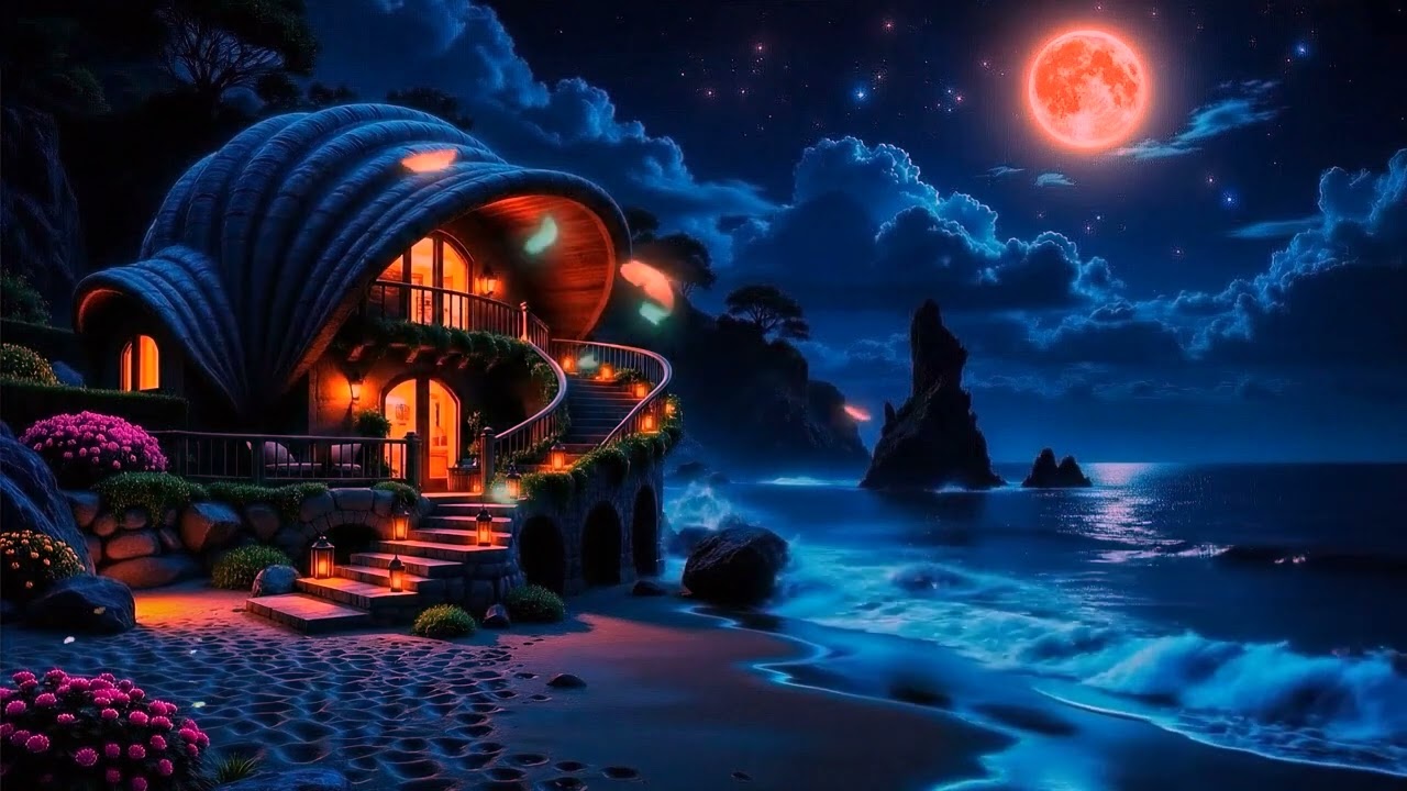 Dreamlike Sea Waves and Soft Piano Music for Stress Relief & Sleep