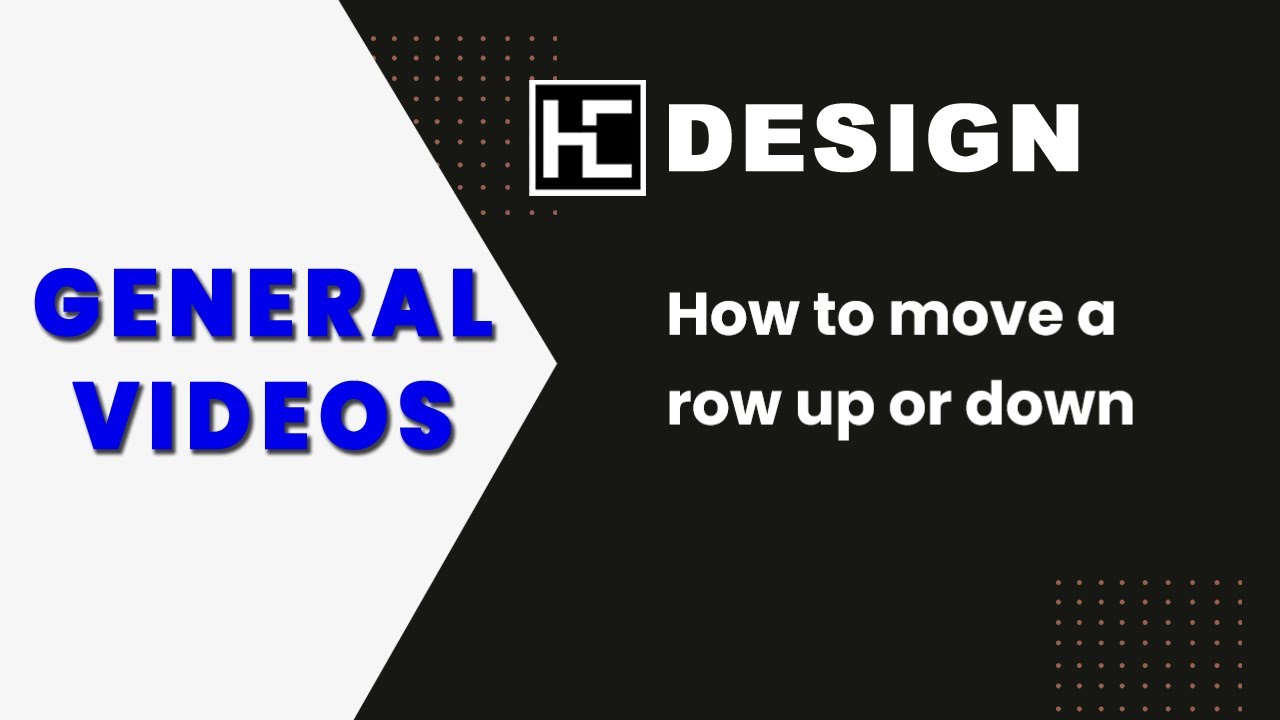 How to move a row up or down - YouTube