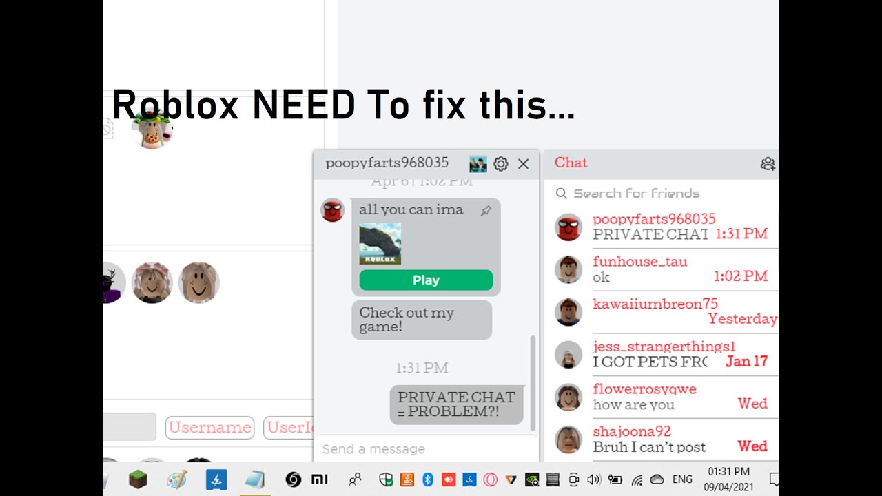 The roblox chat is BROKEN... (Read Description) YouTube