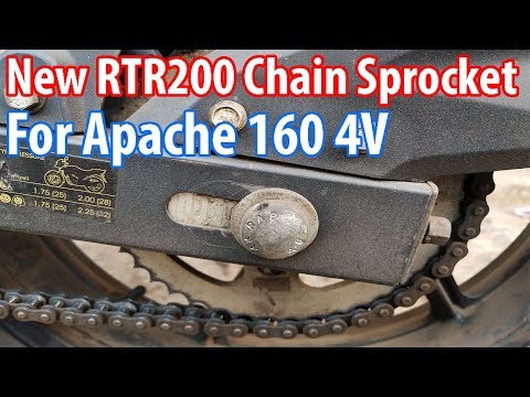 RTR200 Chain Sprocket For My Apache 160 4V !! | Apache 160 4V Chain Sprocket Change