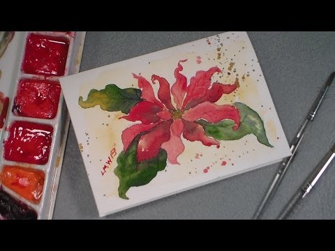 watercolor poinsettia tutorial