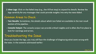 Finding Logs for Failed VSTest in Azure DevOps