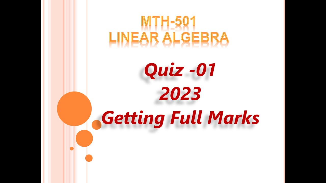 MTH 501 QUIZ 1 2023