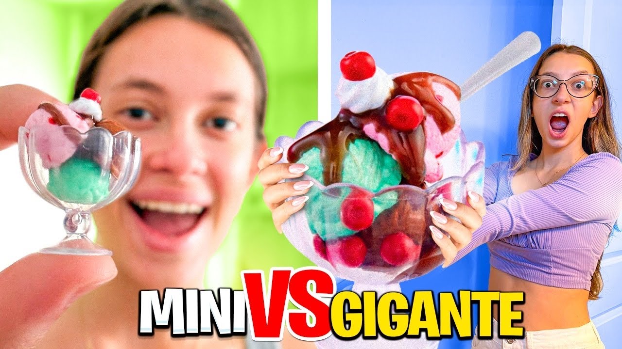 COMIDA GIGANTE vs COMIDA MINI - DESAFIO - YouTube