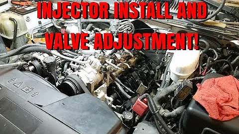 Duramax injector install and valve adjustment.