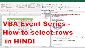 how to highlight rows using selection change VBA event Hindi- Video 735