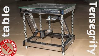 The Impossible Floating Table! Ultimate Tensegrity Table Build- Steel & Glass Wealth