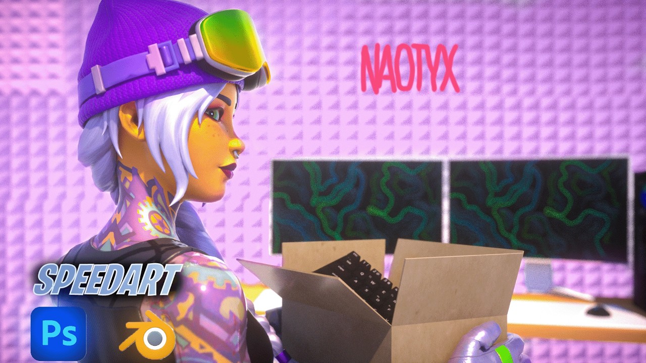Trio Thumbnail Fortnite Thumbnail SPEEDART (Blender x Photoshop) - YouTube