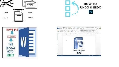 MS Word  Cut, Copy, Paste, Undo, Redo, Find, Replace & Go to