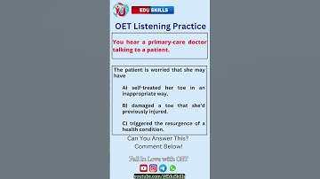 Edu Skills OET | Listening Practice | Boost Your Score : OET Made Easy