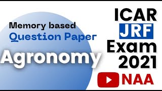 JRF Agronomy 2021 | Memory Based Question