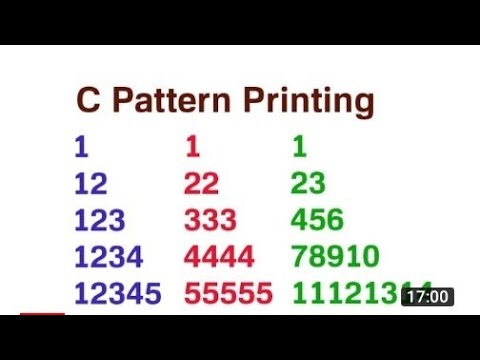 printing Floyd's triangle in c, number pattern in hindi
