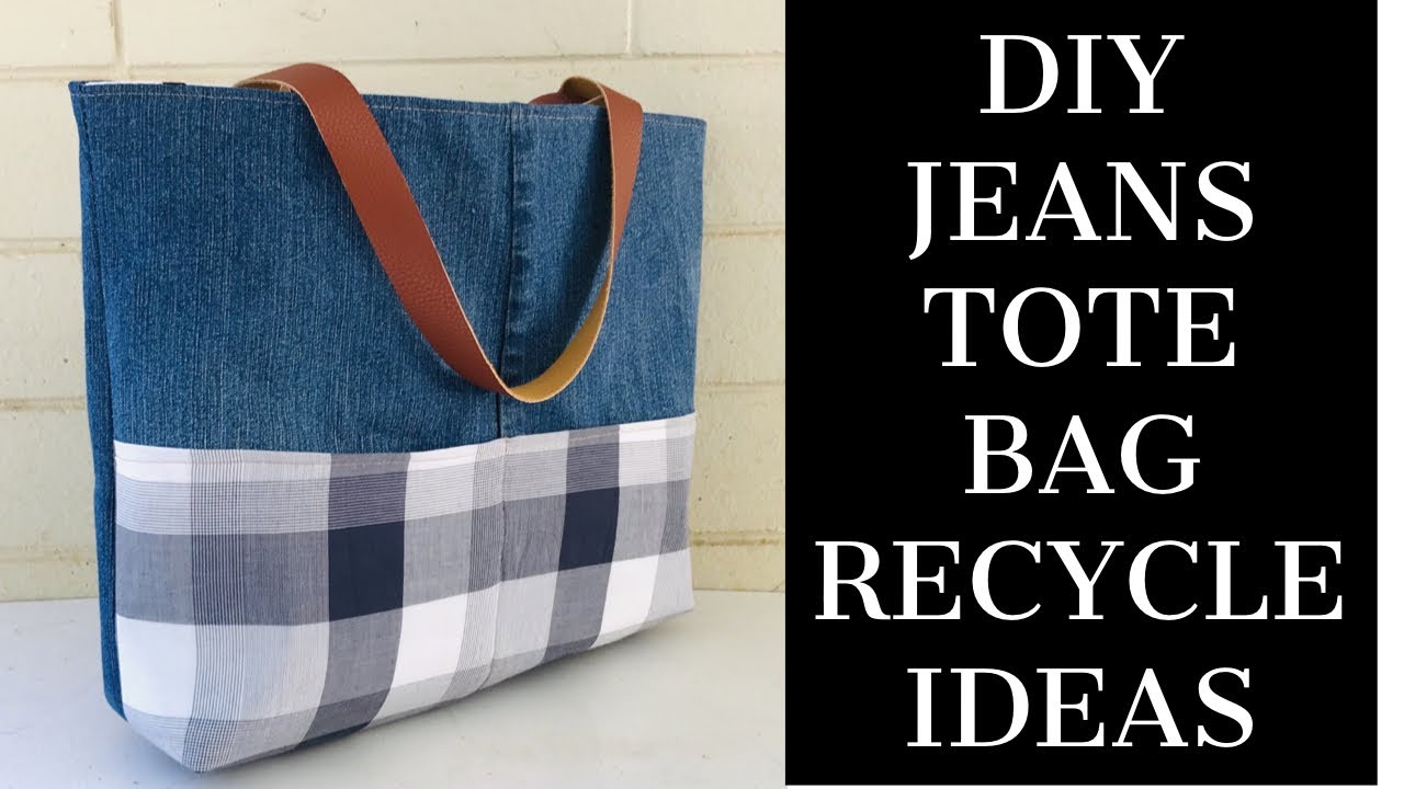 DIY JEANS TOTE BAG IDEA OUT OF OLD JEANS /REMAKE OLD CLOTHES/DIYกระเป๋า ...