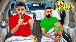 24 Hour OVERNIGHT Challenge In My Car! (FT. Brawadis)