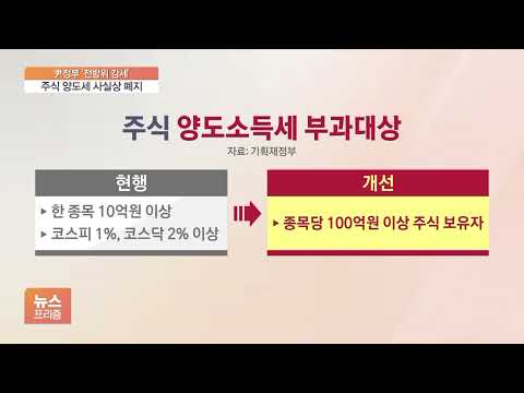 100억 미만 주식 양도세 폐지…금투세 2년 유예