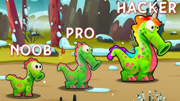 Noob vs Pro vs Hacker Spittosaurus - Dino Bash 2 Travel Through Time
