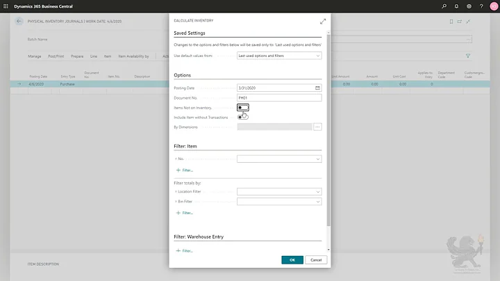 Guide to Counting Inventory with Physical Inventory Orders in Dynamics 365 Business Central